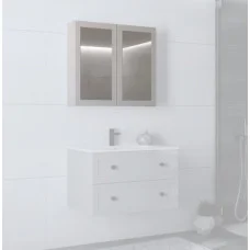 Wall cabinet with mirror TORETO 70x80/2D, cashmere